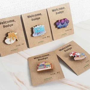 [골드스마일]부산 관광지 기념품 핸드메이드뱃지 웰컴뱃지주문 종이뱃지