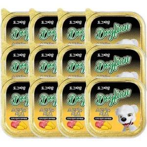 반려견캔 강아지캔 소고기 치즈 100g 12P 반려견 저칼로리 간식 사각캔간식