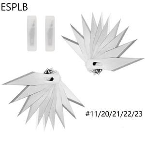 20개  11 블레이드 스테인레스 스틸 조각 칼 금속 나무 교체 외과 메스 공예