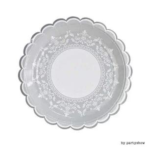 18cm클래식접시 6개입 무광 실버 장식 테이블용품 크리스마스 파티