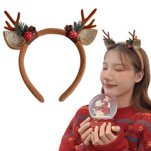 (산타핫딜) 은빛귀 루돌프 머리띠/성탄절 머리 헤어 밴드/장식 헤어핀/크리스마스 머리핀/212번