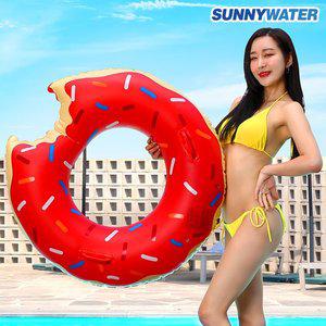 [써니워터] 딸기 도넛 튜브 100cm/보트/풀장/물놀이튜브//용품