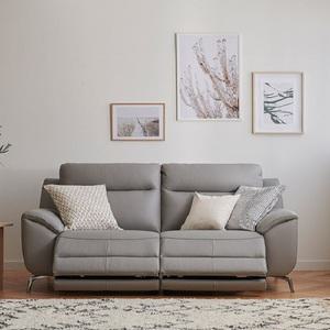 한샘 프라임 리츠 천연면피가죽 전동 리클라이너 소파 3인용 화이트에디션(양쪽형) [매장가구]