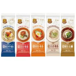 바로디미방 바로먹는 간편국수 5종 (바지락, 김치, 비빔, 메밀소바, 사골)