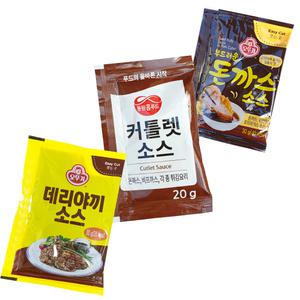 제이케이푸드 일회용 오뚜기 돈까스 데리야끼 소스 30gX20개 동원 커틀렛 소스 20gX20개