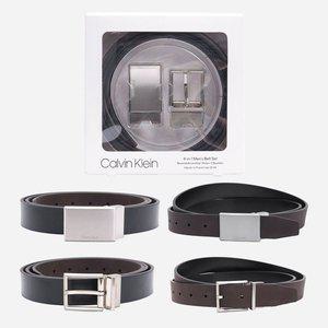 [Calvin Klein ]캘빈클라인 남성 가죽 리버서블 양면 2버클 벨트