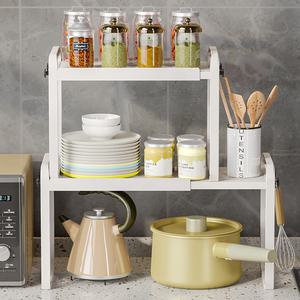 길이조절 주방수납선반 2단 다용도 그릇 양념통 정리대 수납선반 싱크대 상부 하부장