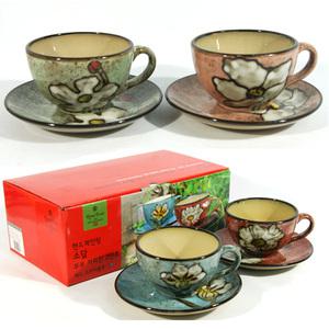 영국브랜드 로얄엑세스 소담 커피잔세트(2인조) 부부잔세트 핸드페인팅 찻잔세트 예쁜컵 머그