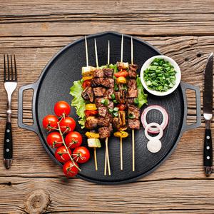 무쇠 코팅 캠핑 그리들 솥뚜껑 불판 바베큐 철판 전골 냄비 겸용 가방포함