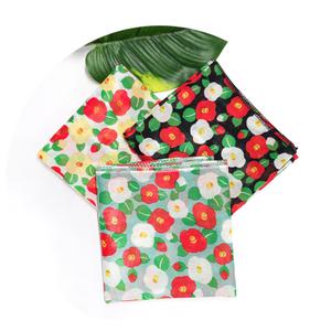 국산 면 손수건 가제 여자 여성 큰 등산 단체 선물 답례품 동백 꽃무늬 HG04