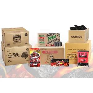 꾸버스 박스숯 지리산참숯 백탄 바베큐숯 캠핑 바베큐그릴 업소 식당 박스숯 펜션 펜션용