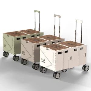 [360도회전형 원터치폴딩] 140L 접이식 듀얼 캠핑 웨건 폴딩카트 