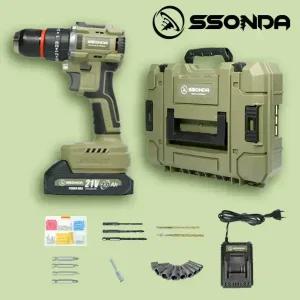 쏜다 21V 무선 충전 전동 드릴 드라이버 브러시리스 풀세트 마끼다호환 배터리