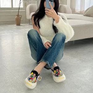 귀염뽀작 카툰 슬립온 통굽 운동화 만화신발 캐릭터운동화 스니커즈