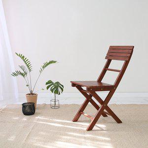 [벤트리]원목 접이식 베이직 카페의자 (브라운)
