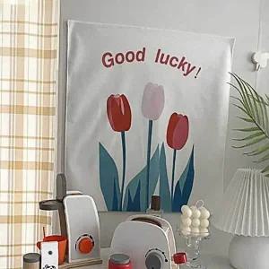 포스터 붉은꽃 튤립 레트로 인테리어 WF1D2E3