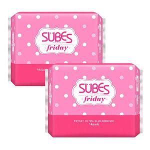 슈베스 생리대 프라이데이 울트라슬림 중형 14P - 1+1 (총2팩)