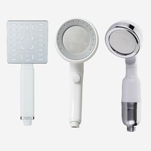 넓은 사각 온오프 버튼 각도조절 황토볼 정수 샤워기헤드