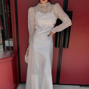 솔레미 비스티에 여성 셀프웨딩 슬립 파티 원피스