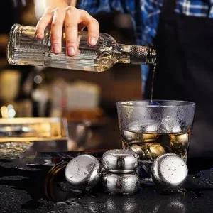 안 녹는 얼음 아이스큐브 6p(+집게) 원형 스텐 얼음