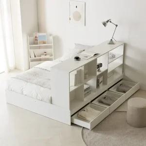 파로마 미뇽 책장선반 파티션 공간분리형 수납침대 슈퍼싱글 프레임만