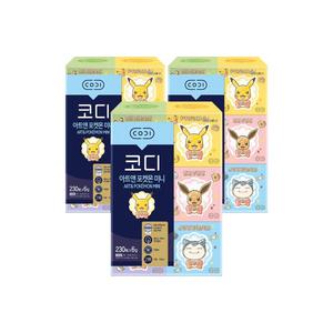 코디 아트앤 포켓몬 미니티슈, 230매, 6입, 3개