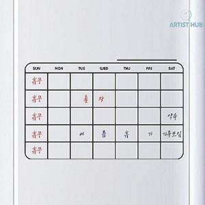 월간 냉장고스케줄러 메모보드 달력 식단표 시트 붙이는 화이트보드 투명 접착형 일반형 먼슬리