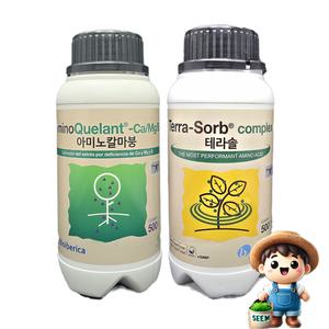식물영양제 아미노칼마붕 + 테라솔 칼슘 마그네슘 붕소 유리아미노산 비료 냉해 열과 장애 예방 회복