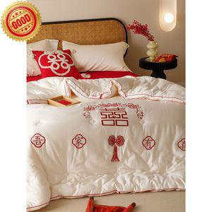 옛날 원앙금침 이불 행운 전통 비단 커버 원앙 복고