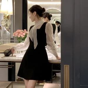 (브랜드퀄리티/2기장/스퀘어넥ver) 헤이디 스퀘어넥 미니롱 버클 플레어 뷔스티에 원피스 op16055