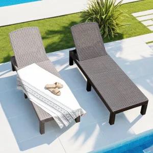 [공간미가구]엔터 접이식 썬베드 라탄 해변 비치 리조트 수영장 선베드 야외용 카페 펜션 침대 의자