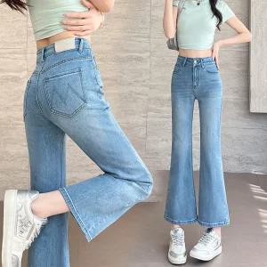 재입고 AM-91269/ 여성청바지 부츠컷 나팔바지 9부 연청 키작녀 봄여름 스판데님팬츠 신상베스트