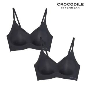 [크로커다일] 감탄브라 쿨라이트 에어핏 패드일체 후크형 브라2종 블랙 CDWBR