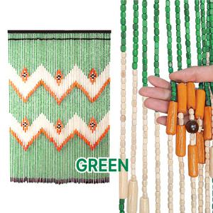 목각 구슬 문발 그린 90x130cm (장식용 갈리개문발 비즈발 창문 출입문 현관문발 식당 주방)