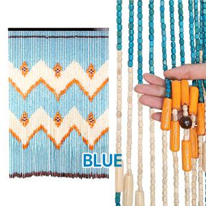 목각 구슬 문발 블루 90x130cm (장식용 갈리개문발 비즈발 창문 출입문 현관문발 식당 주방)