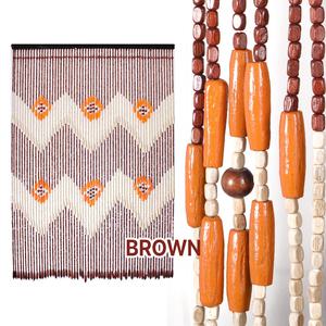 목각 구슬 문발 브라운 90x130cm (장식용 갈리개문발 비즈발 창문 출입문 현관문발 식당 주방)