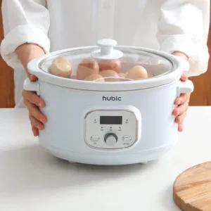 휴빅 타이머 맥반석 계란찜기 3.5L 대용량 찜기 만능 예약 전기찜기 전기냄비 슬로우쿠커 화이트 HB-1400W