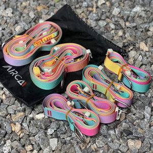 미르카 파스텔 타프 웨빙 스트랩3.0 메인2P 사이드4P 타프설치 풀세트