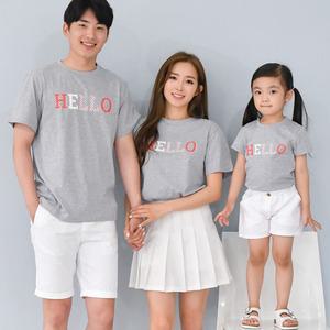 여름 패밀리룩 레터링 프린팅 면 20수 반팔티 I2TS073