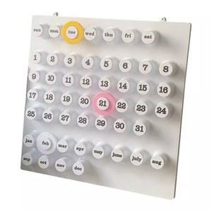 인테리어 링어데이트 레트로 만년달력 탁상 특이한달력 서클 화이트 핑크1개 블랙3 디자인