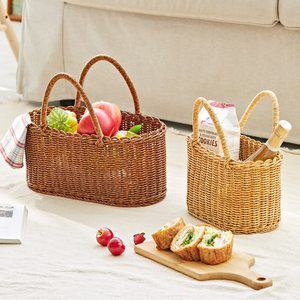 PP라탄 피크닉 바구니 가방 비치백 2size