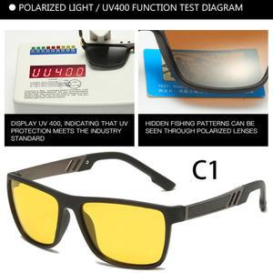 2025 새로운 남성 편광 선글라스 패션 노란색 렌즈 태양 안경 레트로 야외 낚시 Uv400 유리