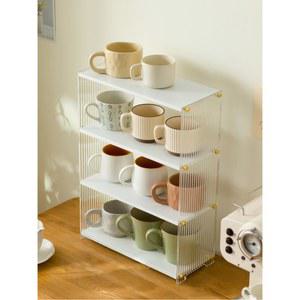 진열대 미니 찬장 컵진열대 용기 진열장 머그잔 다용도 카페용 컵선반 1층 찻잔진열장 40
