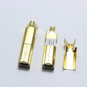2set USB Type B 표준 포트 암 솔더 잭 커넥터 PCB 소켓 USB-B 유형 금도금 플러그 HIFI