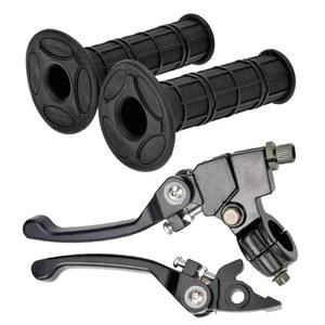 HIAORS 접이식 클러치 브레이크 레버 및 7 8 핸들바 그립 50cc 110cc 150cc SSR 125 타오 DB17 쿨러스터 아폴로 텀프스타 카요 아토믹 피트 더트 바이크 모터사이클 부품 블랙