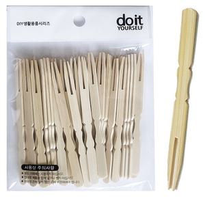 일회용포크 캠핑용포크 미니포크 대나무 행사용 나무포크 200개 야외용 다용도포크 과일포크