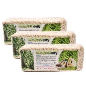 [애니몰파크]힐링 편백나무 베딩 15L 3개 햄스터 토끼 소동물 톱밥