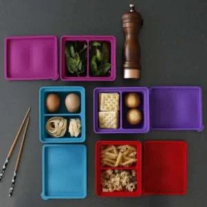 2구 실리콘 용기 냉동 냉장 정리 반찬 소분 도시락통