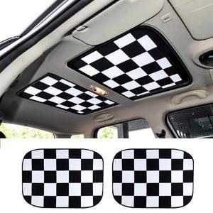 2PCS 자동차 선루프 선쉐이드, 지붕 커버, 접이식 자외선 반사 커버가 눈부심을 차단하고 미니 쿠퍼, 클럽맨 및 컨트리맨 R56(체커)을 위한 실내 액세서리가 장착됩니다