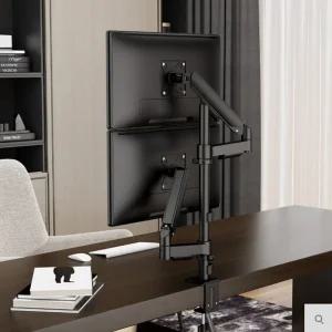 엔산마운트 LDT-C25P 듀얼 파이프형 폴타입 모니터암 기둥형 높이조절 회전 틸트 스탠드 듀얼암